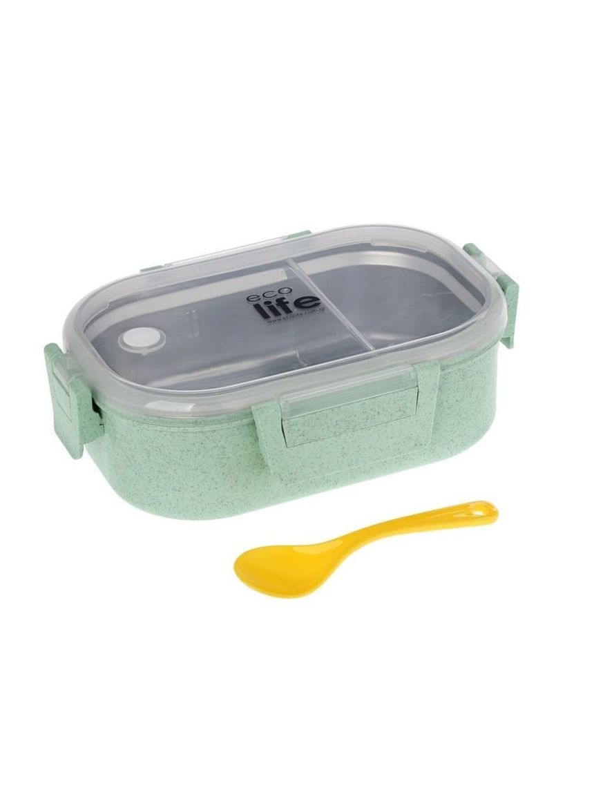 Ecolife ανοξείδωτο φαγητοδοχείο με χώρισμα 900ml light green 33-bo-9074 - Ecolife