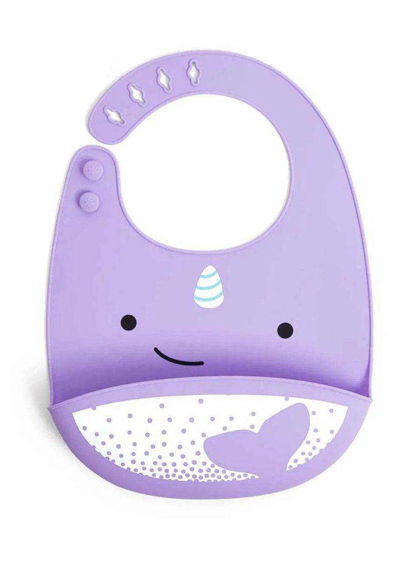 Skip hop zoo fold & go σαλιάρα σιλικόνης narwhal 29-2904002-30 - SKIP HOP