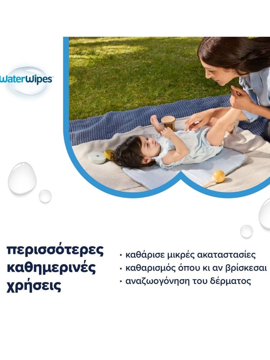 Waterwipes βιοδιασπώμενα μωρομάντηλα 60τμχ ib/420027 - WaterWipes