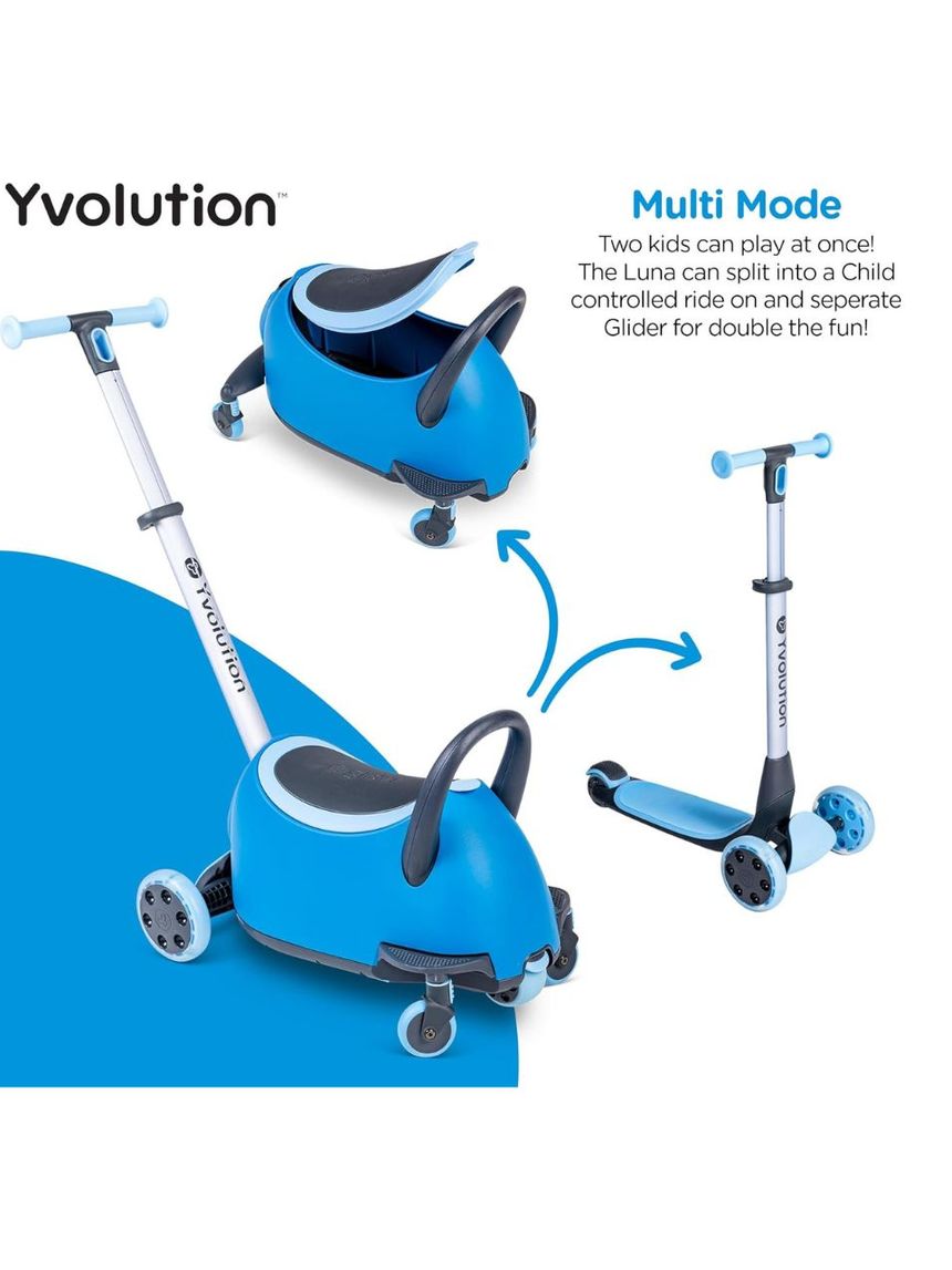 Yvolution πατίνι yglider luna 5 σε 1 μπλε με κάθισμα 53.101265 - Yvolution