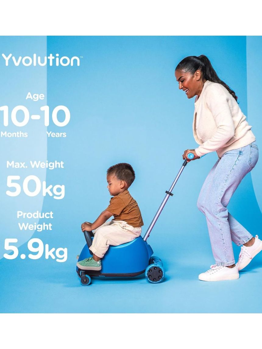 Yvolution πατίνι yglider luna 5 σε 1 μπλε με κάθισμα 53.101265 - Yvolution