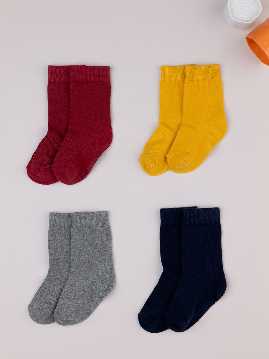 κάλτσες μακριές πακέτο x4 για αγόρι - Prénatal