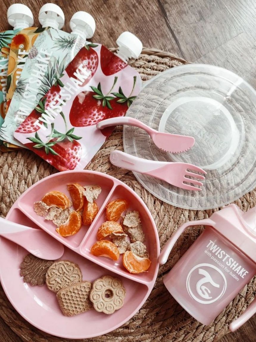 Twistshake σετ κουτάλι, μαχαίρι, πιρούνι 6m+ pastel pink 32-08-78199 - Twistshake