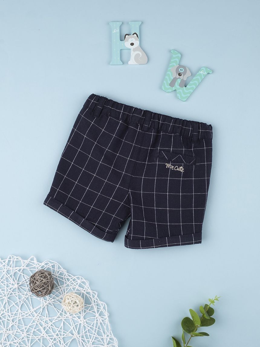 βρεφικό σορτσάκι λινό μπλε για αγόρι - Prénatal