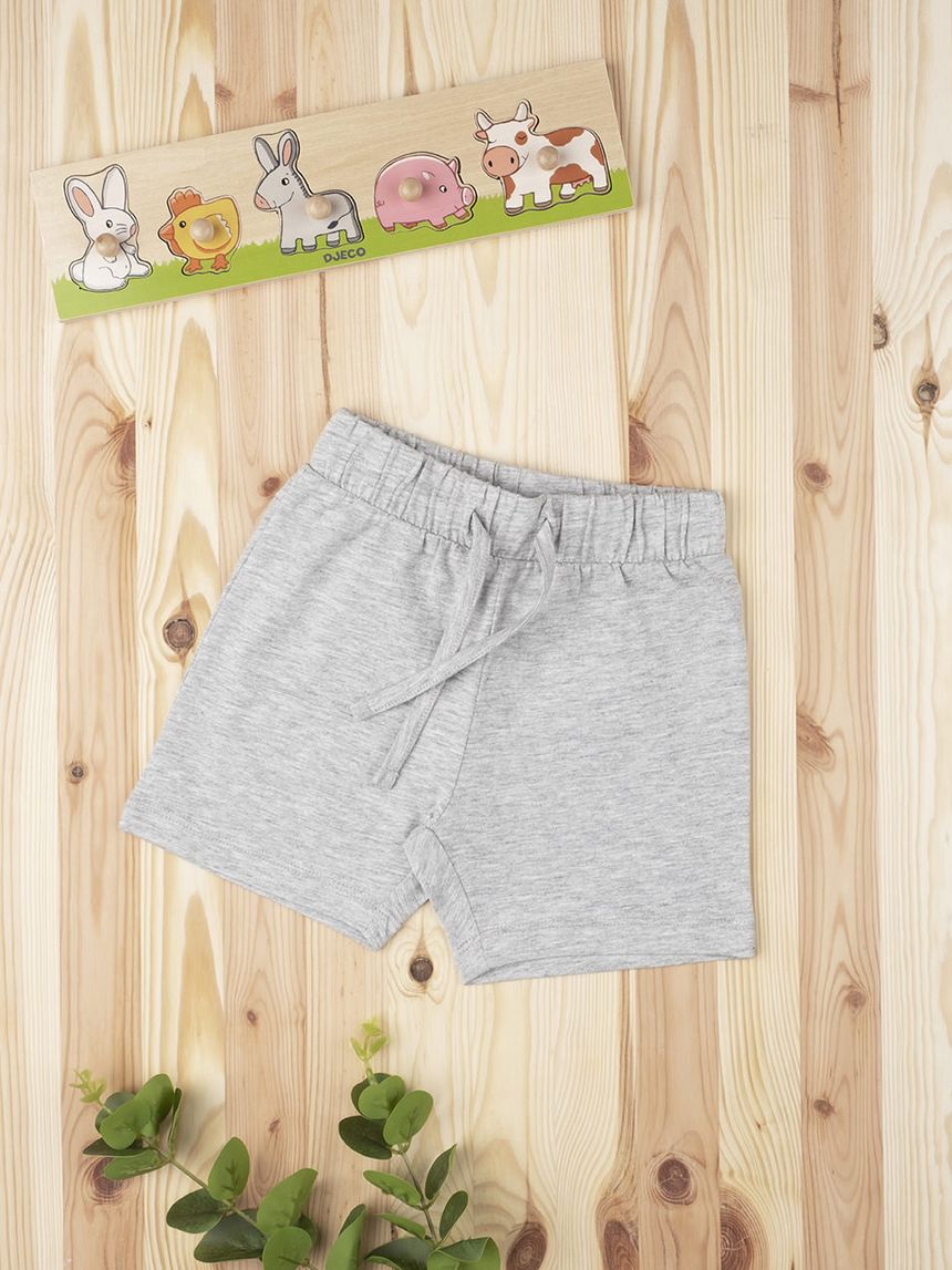 βρεφικό σορτσάκι γκρι για αγόρι - Prénatal