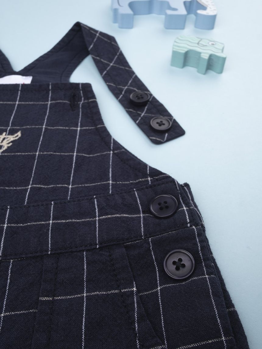 βρεφική σαλοπέτα λινή μπλε για αγόρι - Prénatal