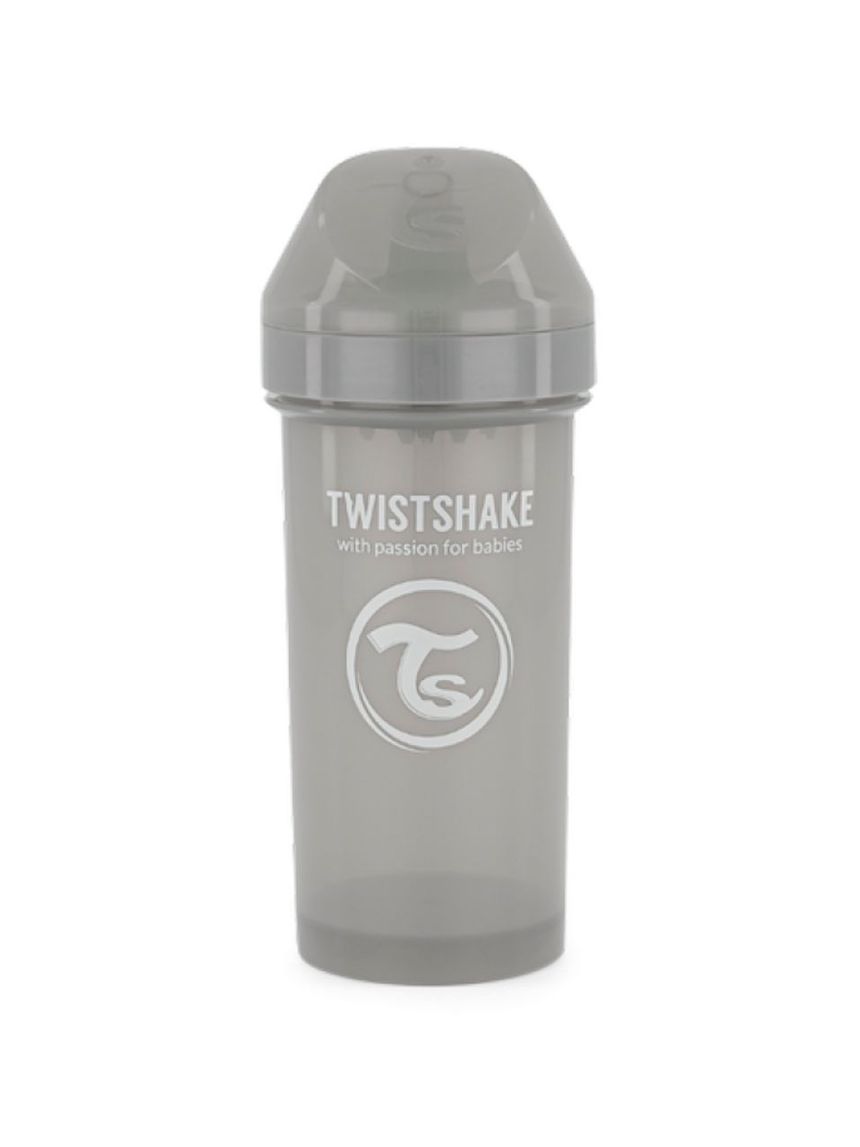 Twistshake παγούρι kid cup 360ml με μίξερ φρούτων 12m+ pastel grey 32-08-78284 - Twistshake