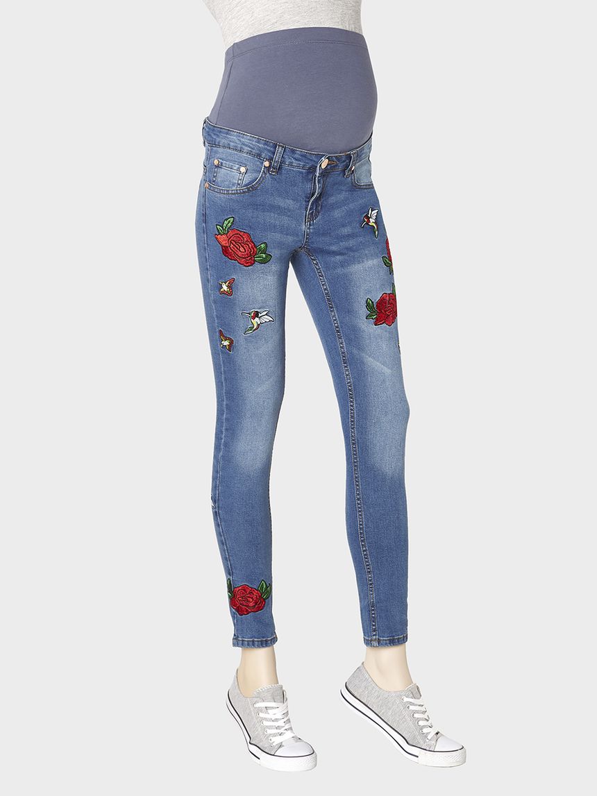 γυναικείο παντελόνι denim με κεντήματα - Prénatal