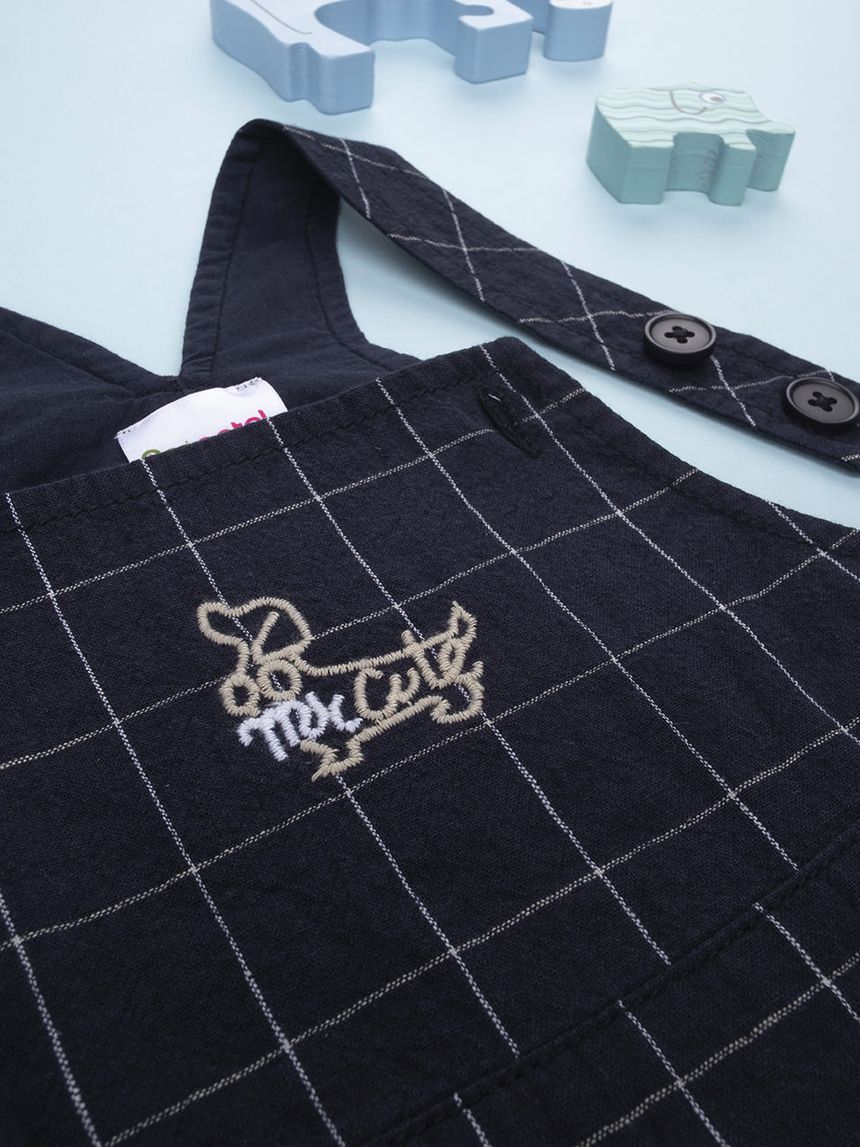 βρεφική σαλοπέτα λινή μπλε για αγόρι - Prénatal