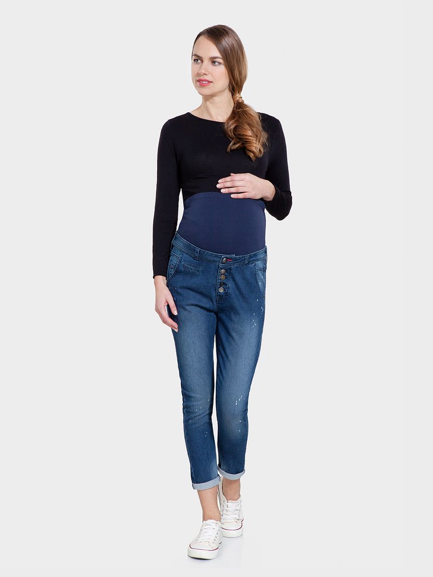 γυναικείο παντελόνι εγκυμοσύνης denim μπλε σκούρο - Prénatal