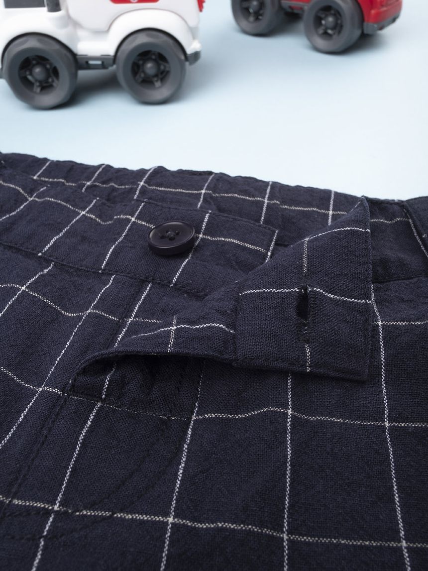 παιδική βερμούδα λινή μπλε για αγόρι - Prénatal