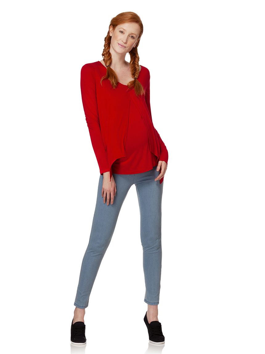 γυναικεία μπλούζα θηλασμού κόκκινη - Prénatal