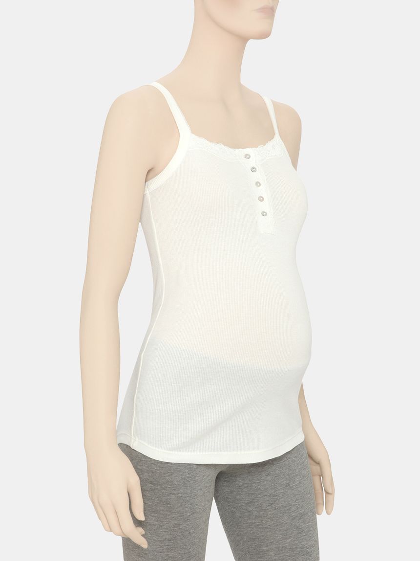 γυναικείο φανελάκι με ριγωτή 'υφανση λευκό - Prénatal