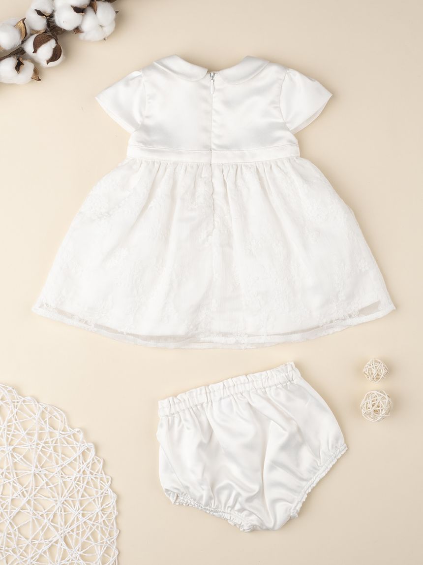 βρεφικό φορεματάκι λευκό με τούλι για κορίτσι - Prénatal