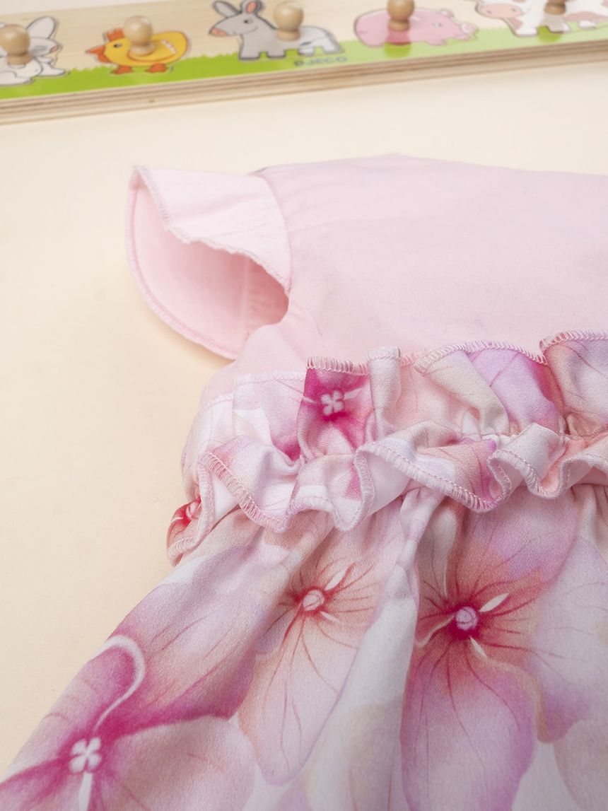 βρεφικό φόρεμα ροζ φλοράλ για κορίτσι - Prénatal