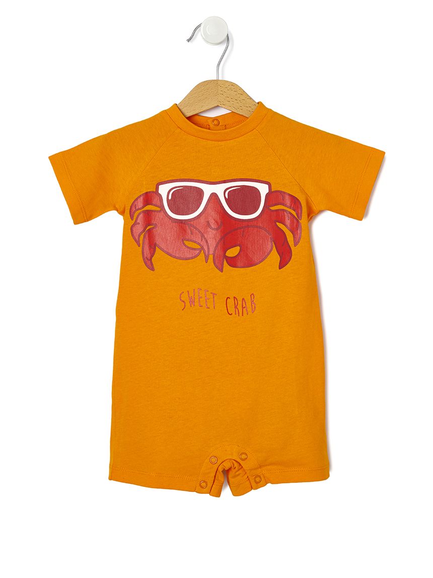 πιτζάμα jersey πορτοκαλί με στάμπα καβουράκι για αγόρι - Prénatal