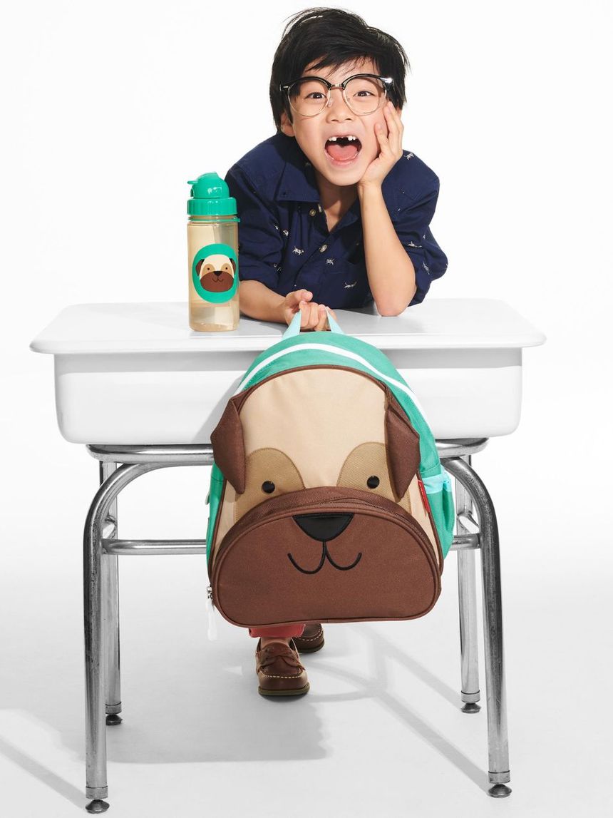 Skip hop zoo πλαστικό παγούρι με καλαμάκι 384.5ml pug 29-2903033-12 - SKIP HOP