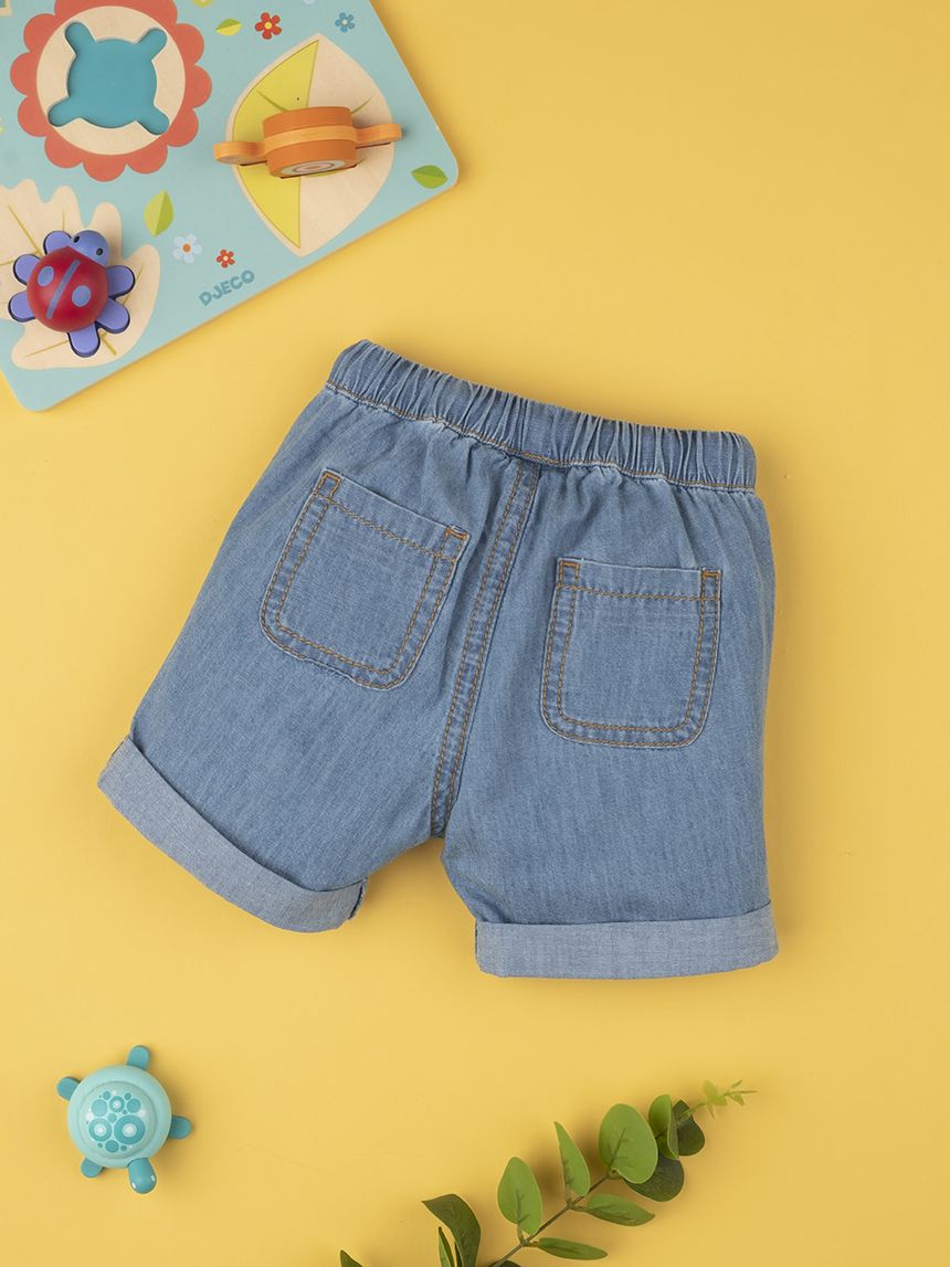 βρεφικό τζιν σορτσάκι μπλε ανοιχτό για αγόρι - Prénatal