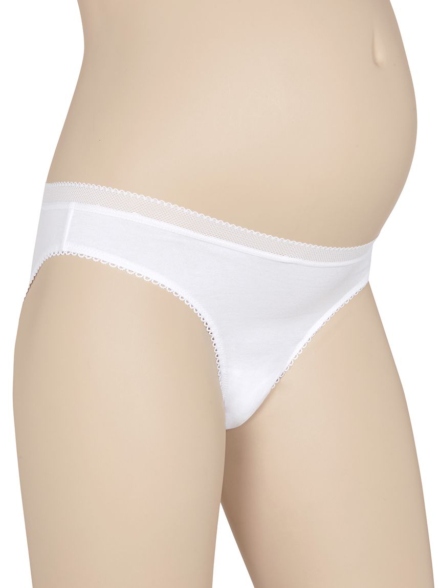 γυναικείο σλιπ με χαμηλή μέση βαμβάκι-λίκρα πακέτο χ2 λευκό - Prénatal