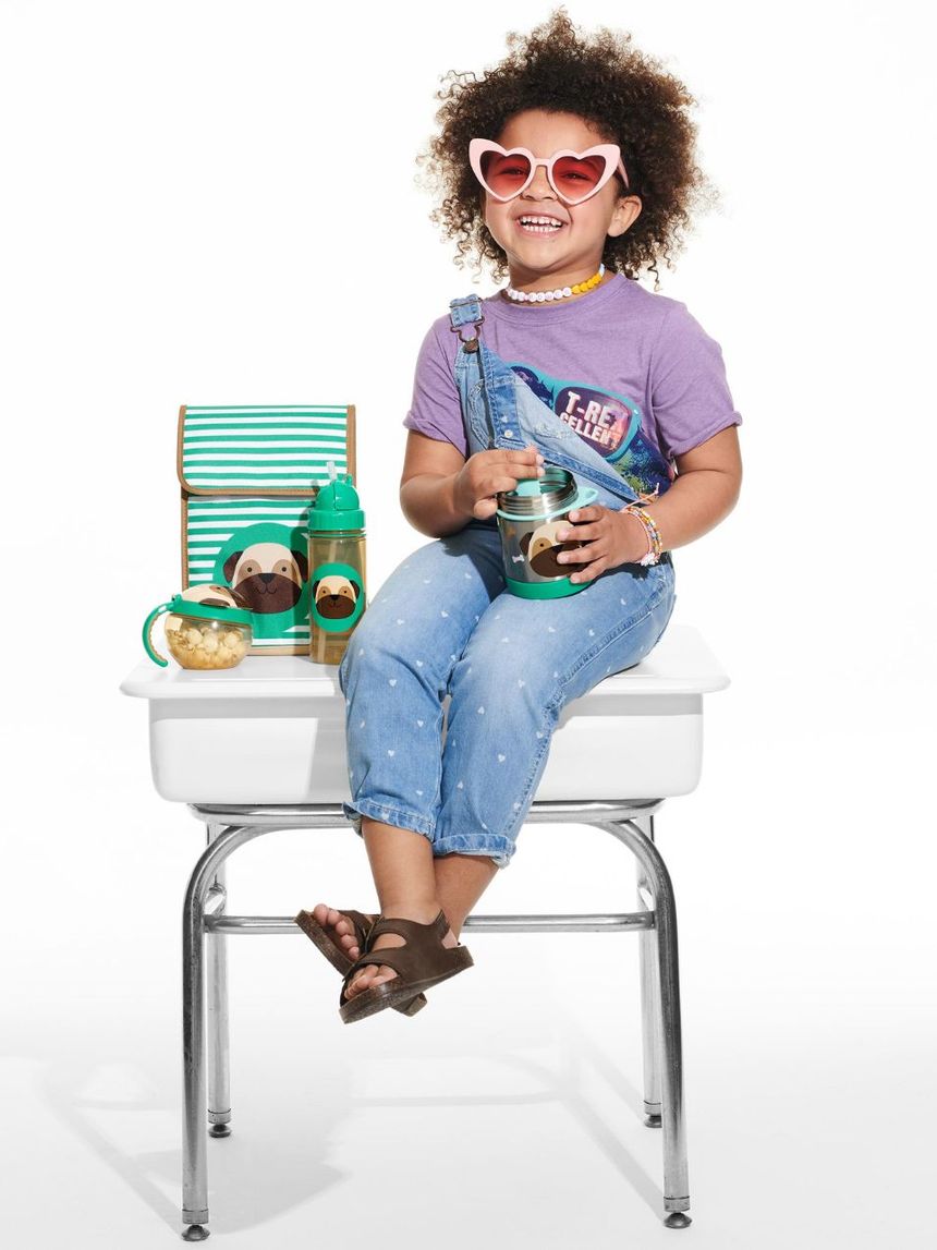 Skip hop zoo πλαστικό παγούρι με καλαμάκι 384.5ml pug 29-2903033-12 - SKIP HOP