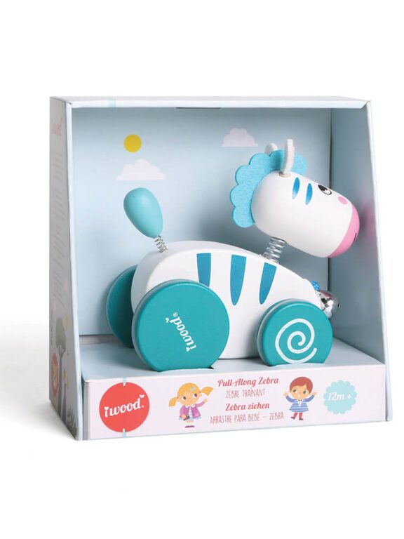 Iwood pull along-zebra w13023 - iwood