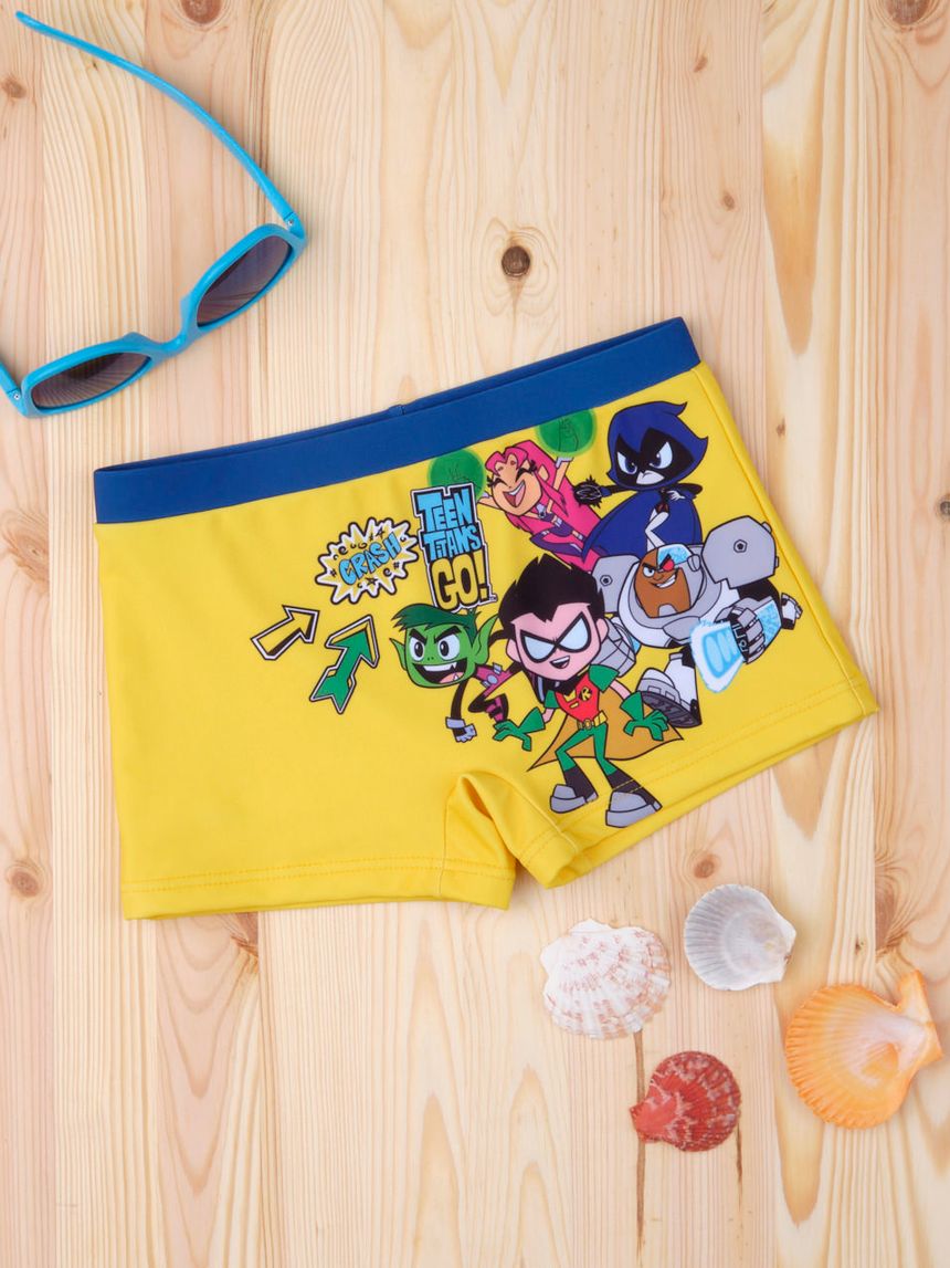 μαγιό σορτσάκι κίτρινο teen titans go για αγόρι - Prénatal