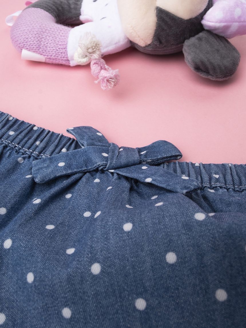 βρεφική τζιν φούστα - σορτσάκι πουά για κορίτσι - Prénatal