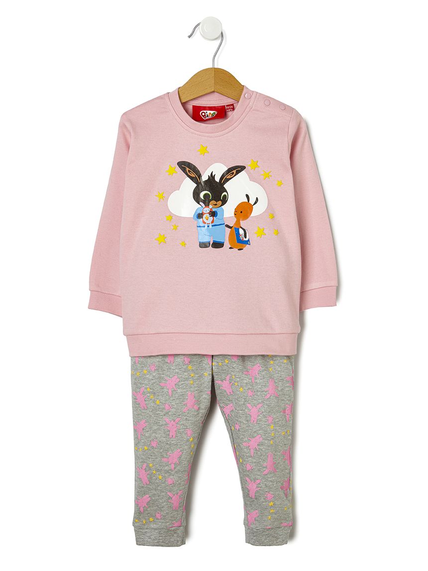 πιτζάμα βαμβακερή δίχρωμη με στάμπα για κορίτσι - Prénatal