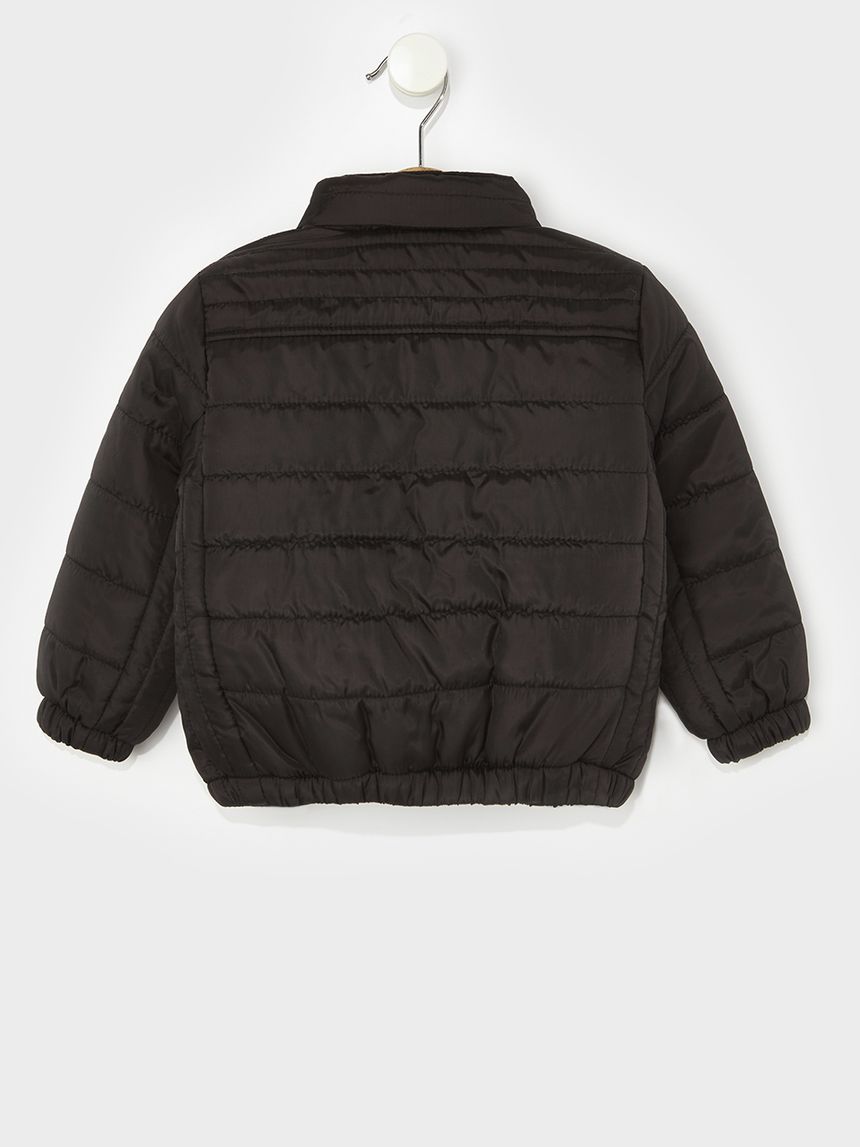 τζάκετ biker αντιανεμικό μαύρο με επένδυση για αγόρι - Prénatal