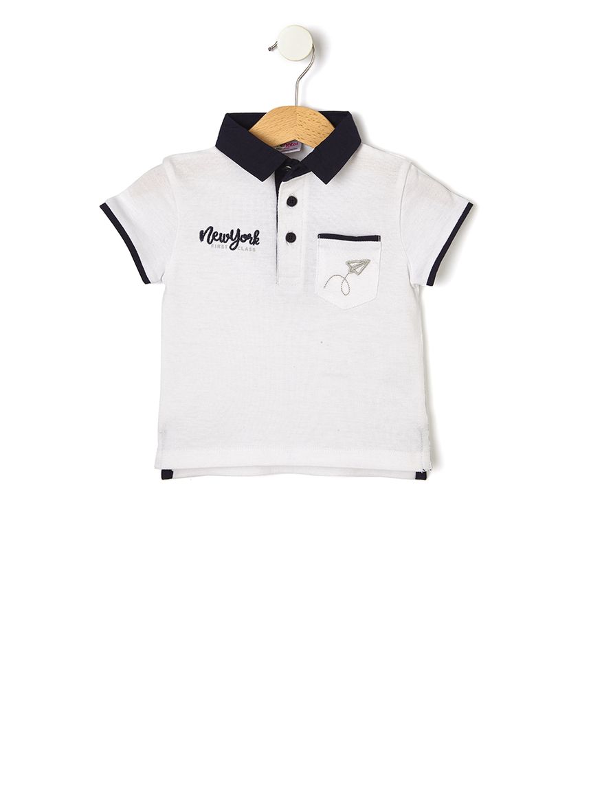 T-shirt πόλο πικέ λευκό για αγόρι - Prénatal