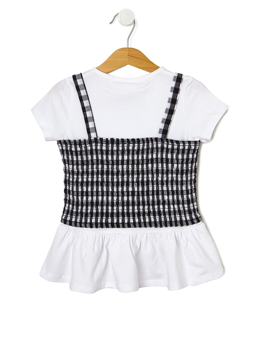 σετ t-shirt και τοπ vichy για κορίτσι 667003 - Prénatal