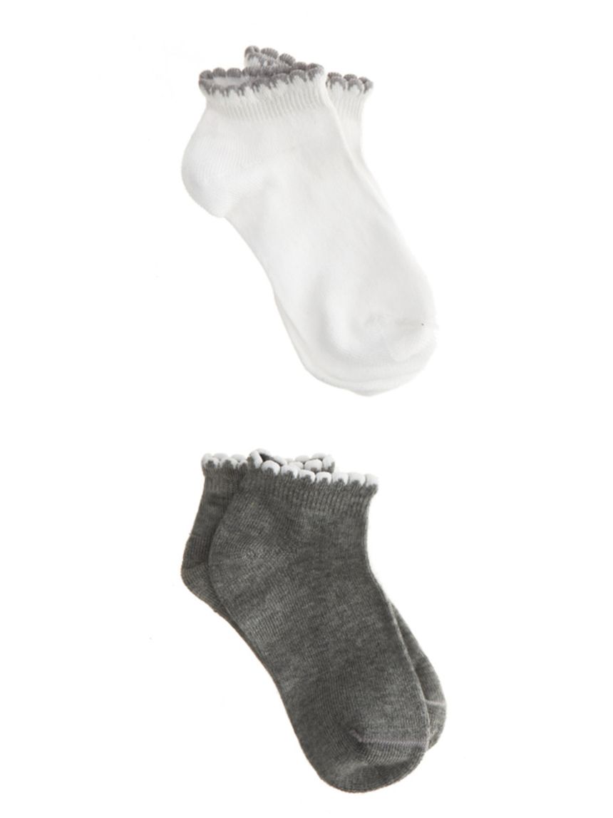 κάλτσες πακέτο χ2 λευκές - γκρι για κορίτσι - Prénatal