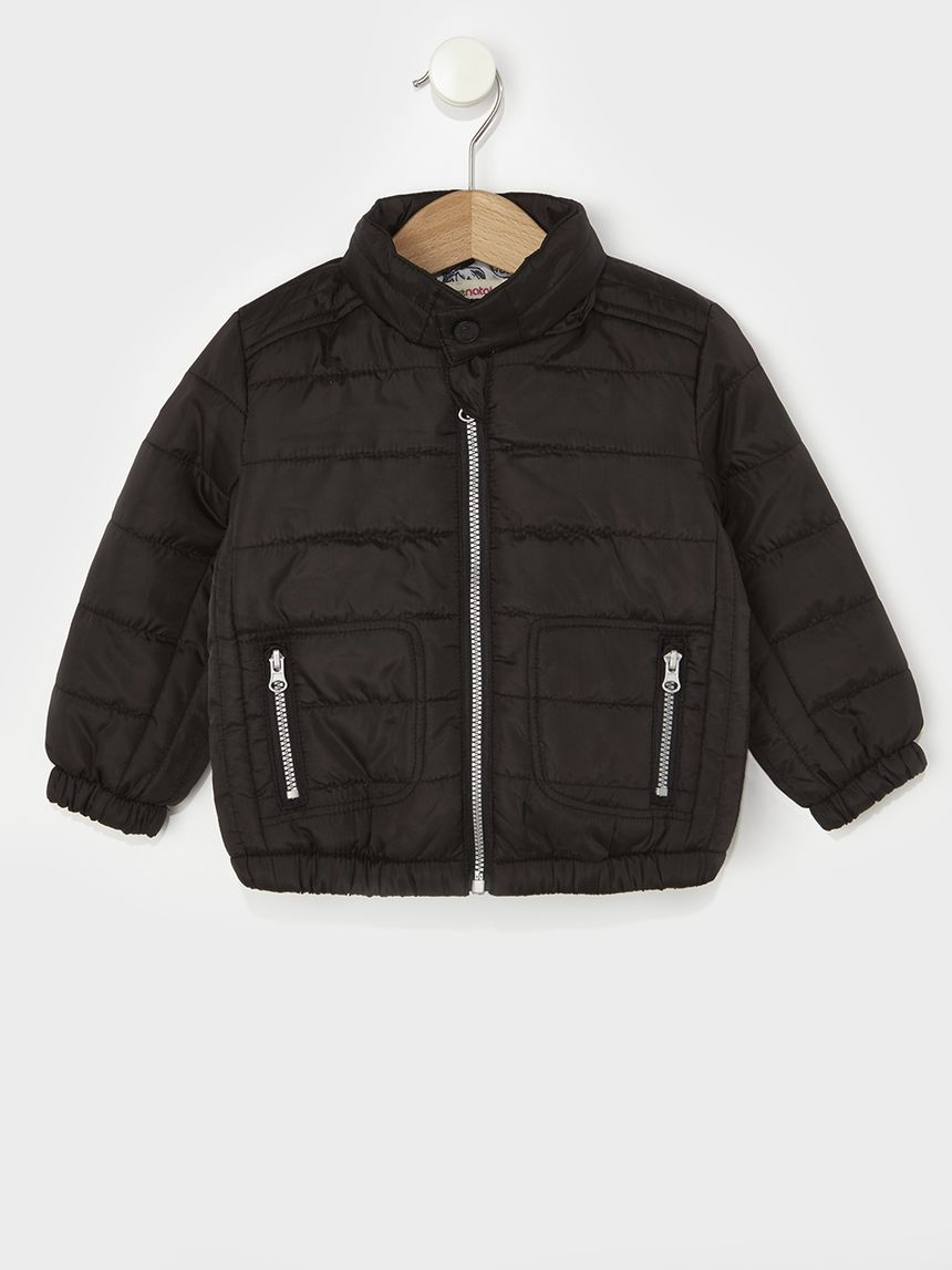 τζάκετ biker αντιανεμικό μαύρο με επένδυση για αγόρι - Prénatal