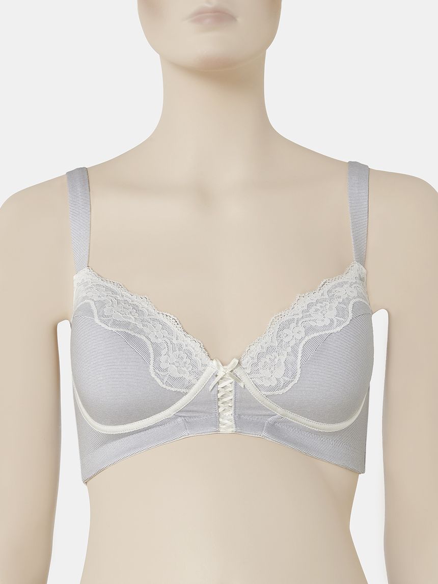 σουτιέν εγκυμοσύνης ενισχυμένο ριγέ με δαντέλα cup c - Prénatal