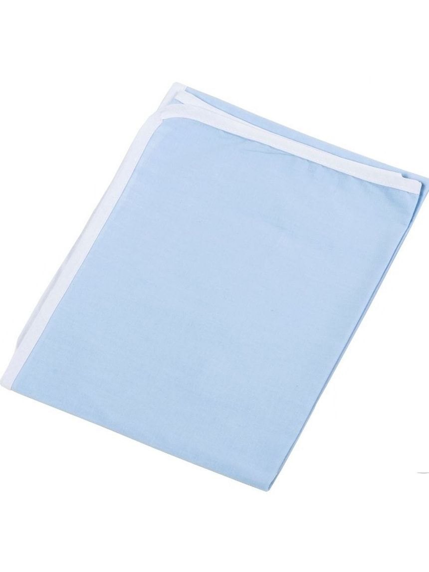 ο κόσμος του μωρού πάνα σεντονόπανου σιέλ με άσπρο ρέλι  90x90 cm - ο κόσμος του μωρού