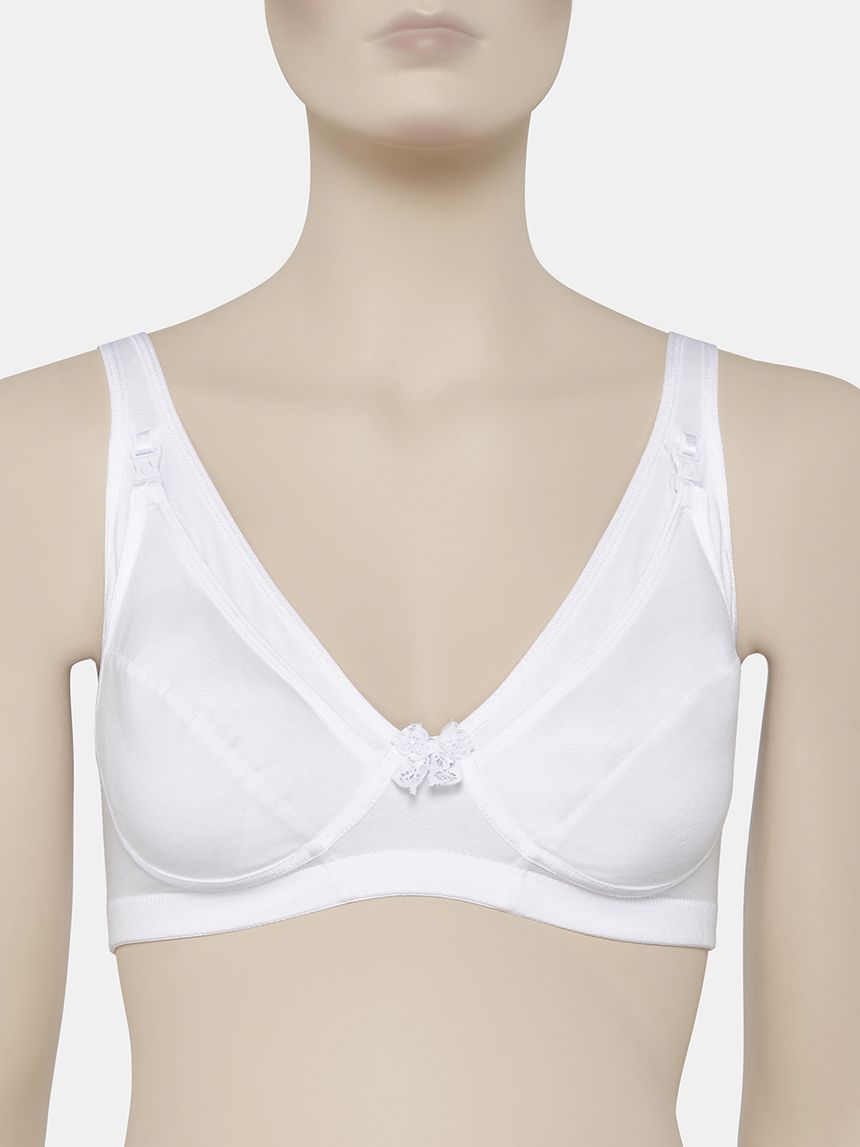 σουτιεν θηλασμου cotton lycra λευκο cup  c - Prénatal