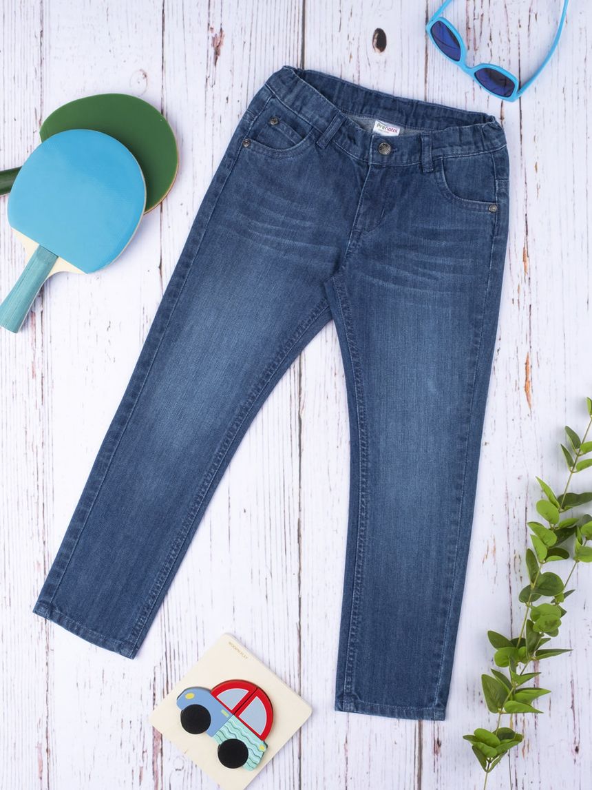 παιδικό τζιν παντελόνι μπλε για αγόρι - Prénatal