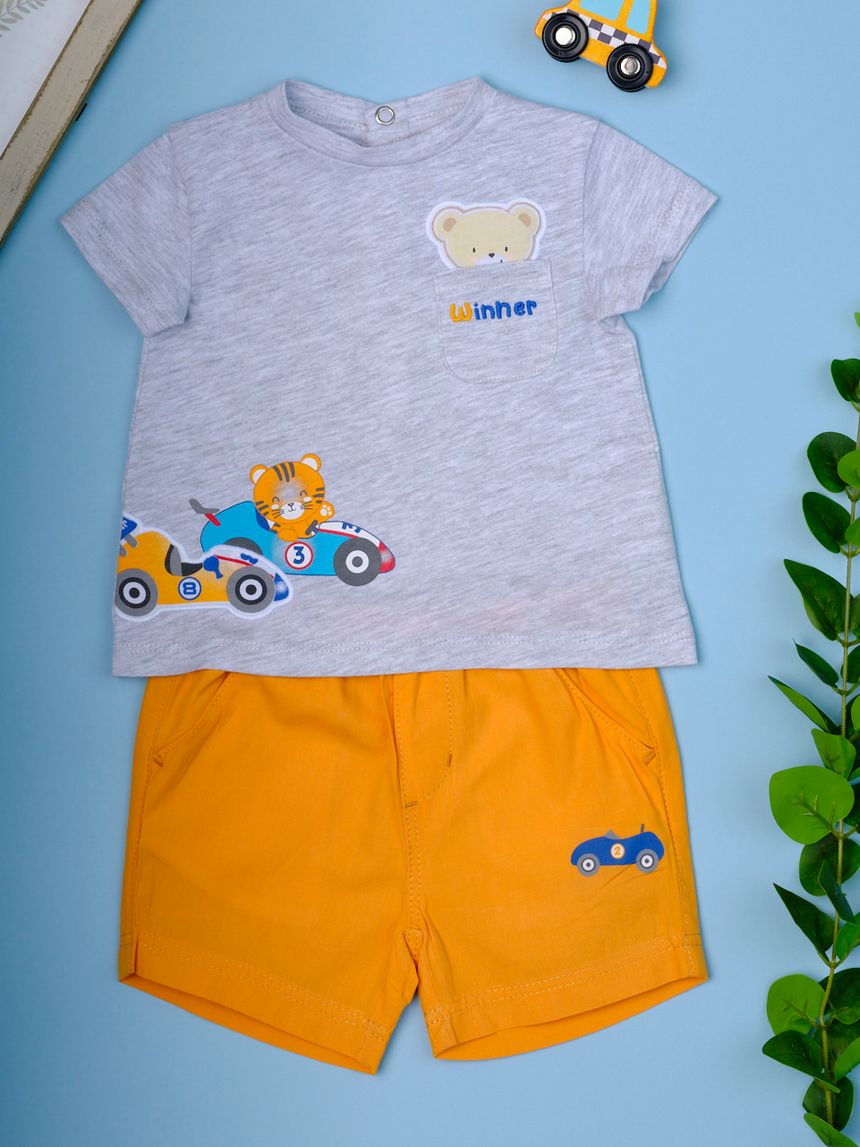 σετ t-shirt και σορτς από ποπλίνα winner για αγόρι - Prénatal