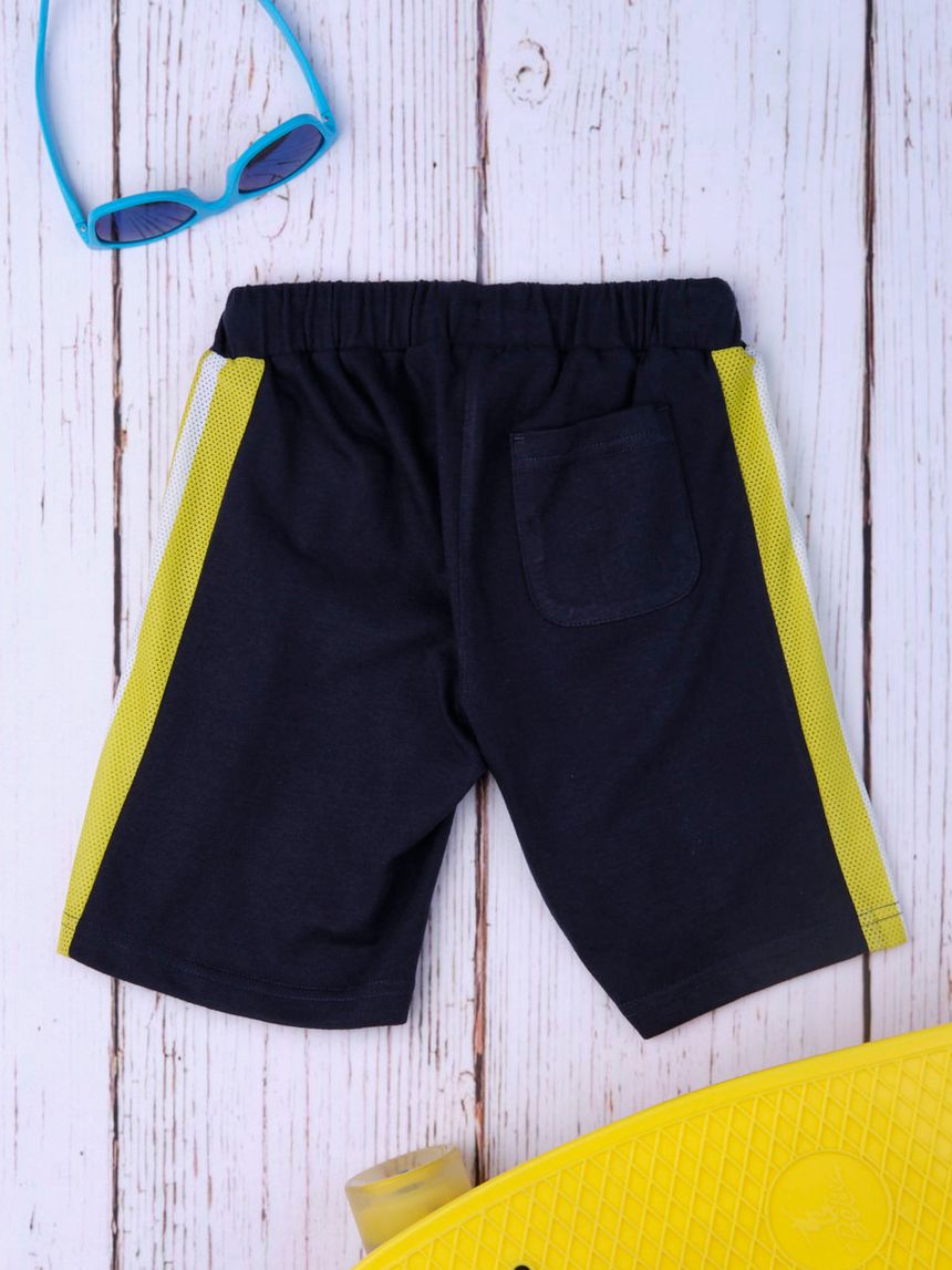βερμούδα με διάτρητα ένθετα σκούρο μπλε για αγόρι - Prénatal