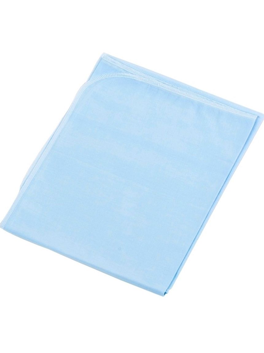 ο κόσμος του μωρού πάνα σεντονόπανου σιέλ με κοπτοράπτη  90x90 cm - ο κόσμος του μωρού