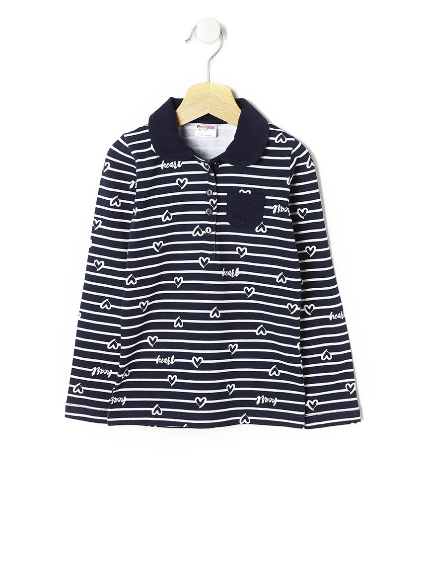 μπλουζάκι πόλο ριγέ για κορίτσι - Prénatal