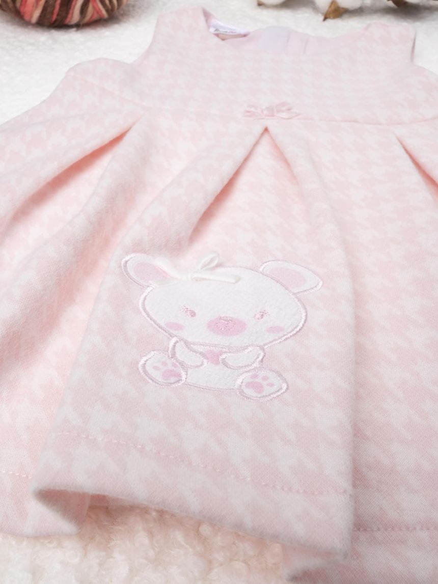 σετ κορμάκι και φόρεμα βαμβακερά ροζ για κορίτσι - Prénatal