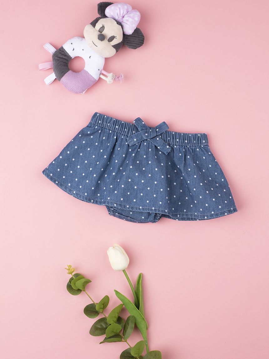 βρεφική τζιν φούστα - σορτσάκι πουά για κορίτσι - Prénatal