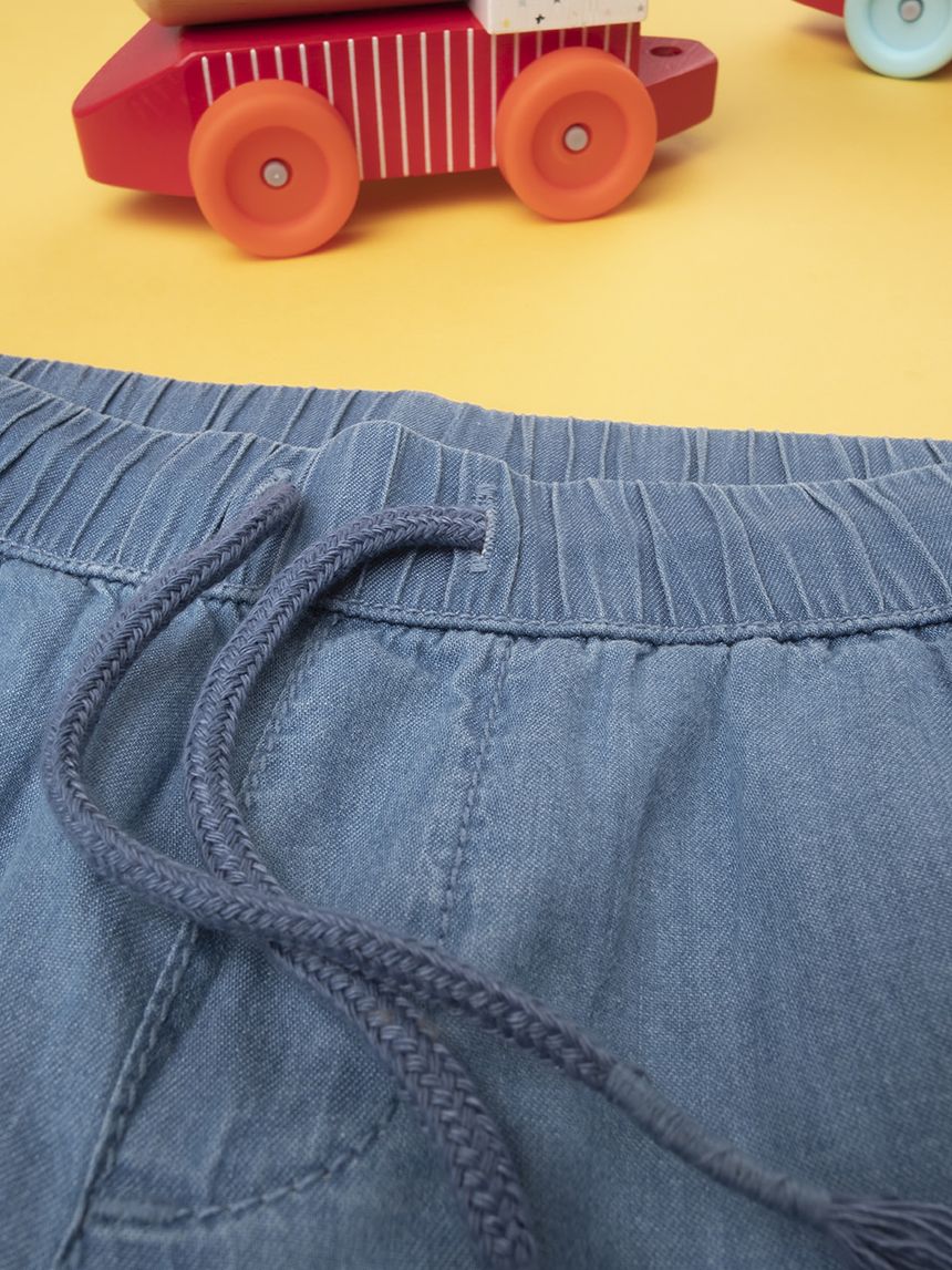 παιδικό τζιν σορτσάκι chambray μπλε ανοιχτό για αγόρι - Prénatal