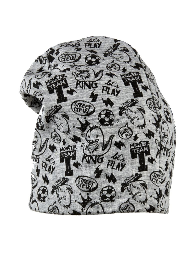 σκουφί γκρι εμπριμέ με τέρατα για αγόρι - Prénatal