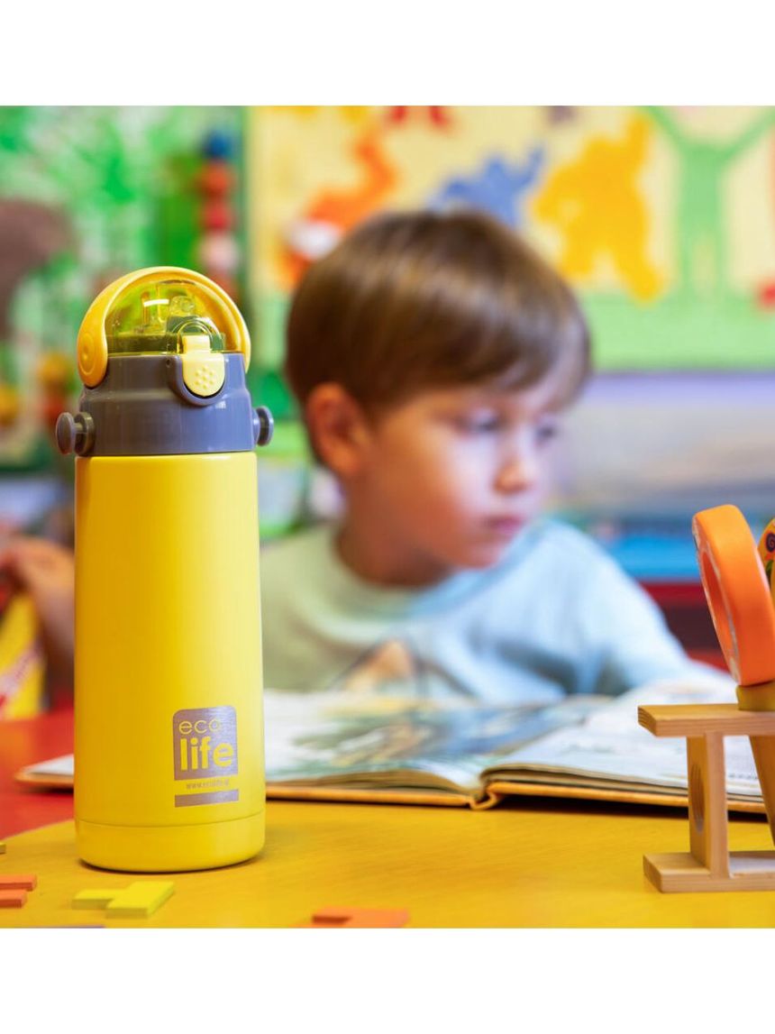 Ecolife ανοξείδωτο παγούρι kids thermos 400ml yellow 33-bo-2996 - Ecolife