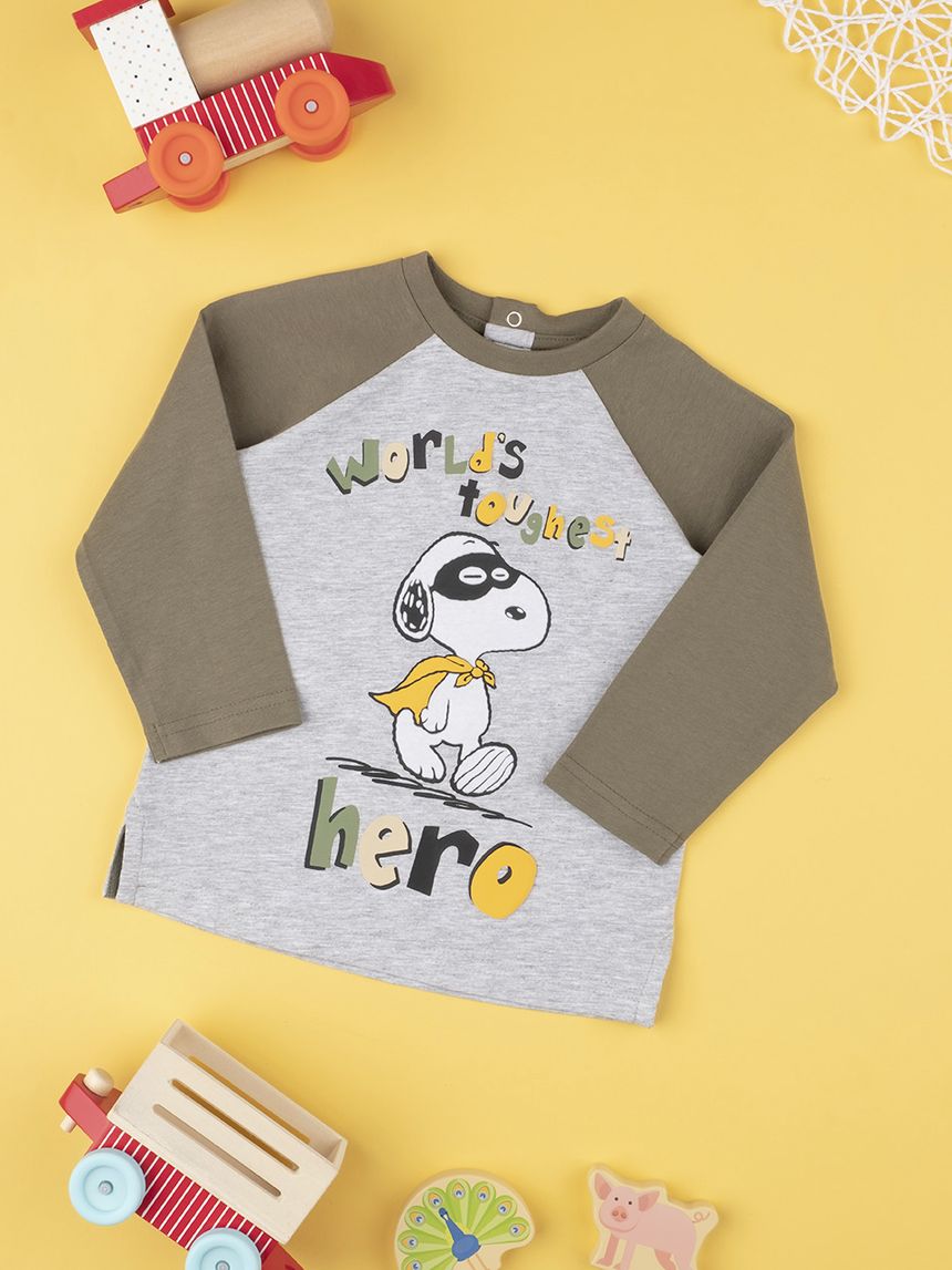 μπλούζα γκρι με τον  snoopy για αγόρι - Prénatal
