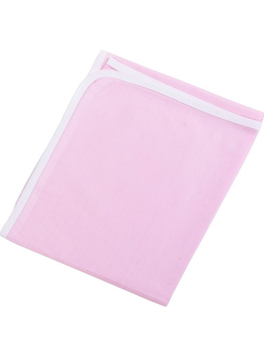 ο κόσμος του μωρού πάνα σεντονόπανου ροζ με άσπρο ρέλι  90x90 cm - ο κόσμος του μωρού