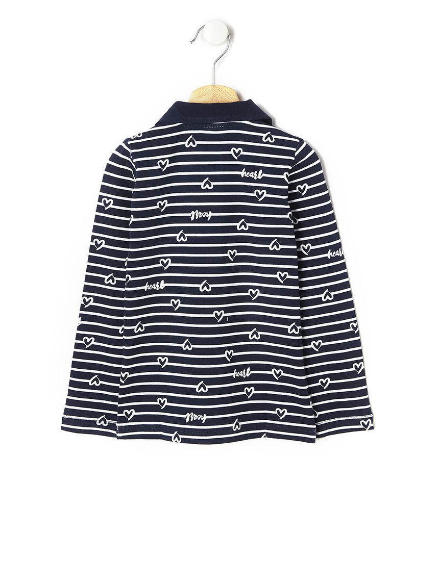 μπλουζάκι πόλο ριγέ για κορίτσι - Prénatal