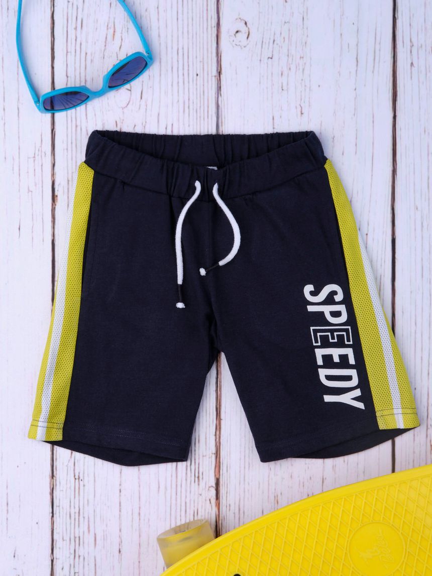 βερμούδα με διάτρητα ένθετα σκούρο μπλε για αγόρι - Prénatal